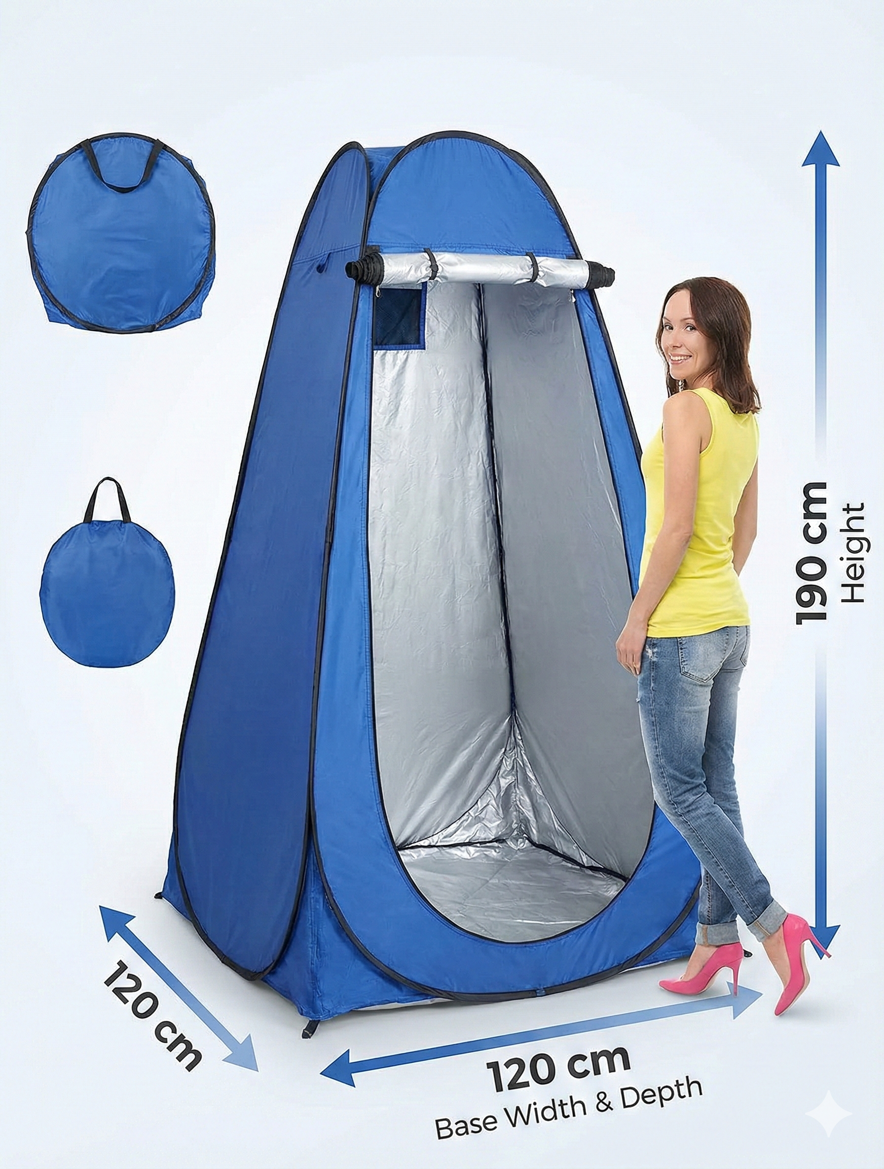 Kamp Alanı Duş Giyinme Wc Çadırı Fotoğrafcı Prova Kabini 190x120x120